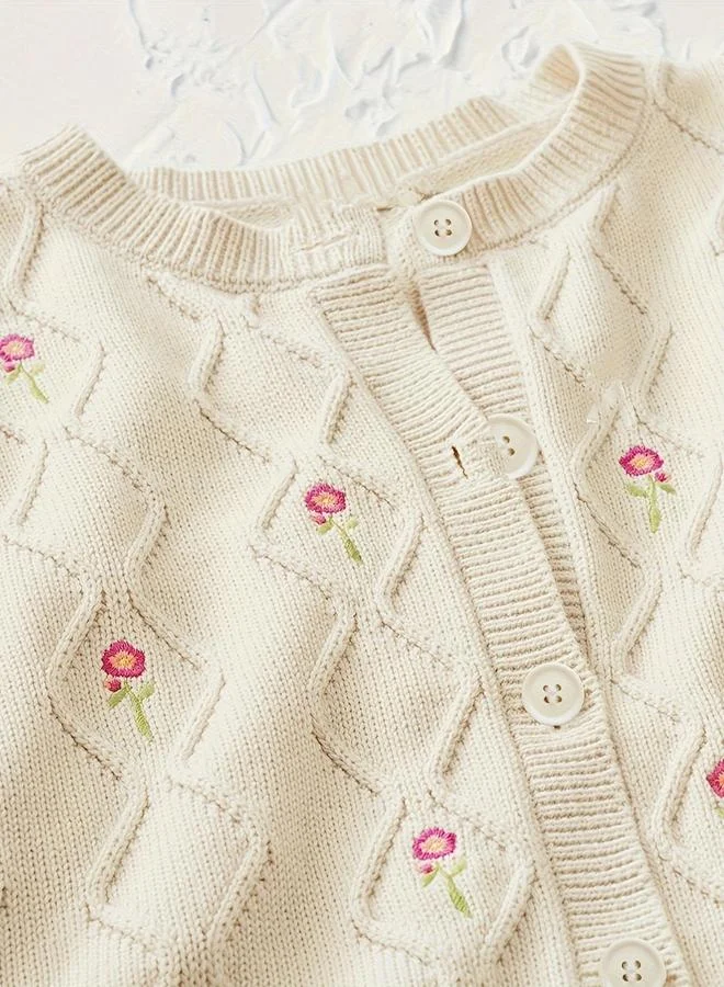 Take Two Take Two Plus Size Floral Embroidery Cardigan
