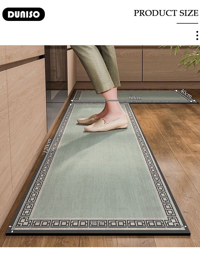 DUNISO 2 PCS Kitchen Mats and Rugs Set , Non Slip Heavy Duty Standing Mat, Quick Dry Diatom Mud Floor Mat, Extra Soft and Absorbent Floor Mats for Kitchen, Bath, Office, Laundry(40*60cm+40*120cm) - Image 2