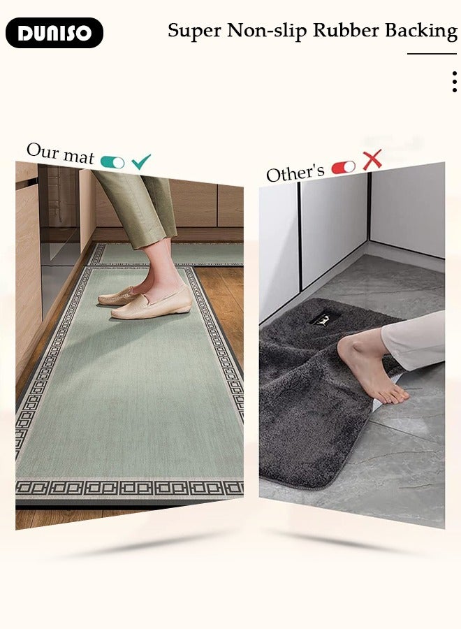 DUNISO 2 PCS Kitchen Mats and Rugs Set , Non Slip Heavy Duty Standing Mat, Quick Dry Diatom Mud Floor Mat, Extra Soft and Absorbent Floor Mats for Kitchen, Bath, Office, Laundry(40*60cm+40*120cm) - Image 3