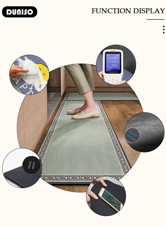 DUNISO 2 PCS Kitchen Mats and Rugs Set , Non Slip Heavy Duty Standing Mat, Quick Dry Diatom Mud Floor Mat, Extra Soft and Absorbent Floor Mats for Kitchen, Bath, Office, Laundry(40*60cm+40*120cm) - Image 5