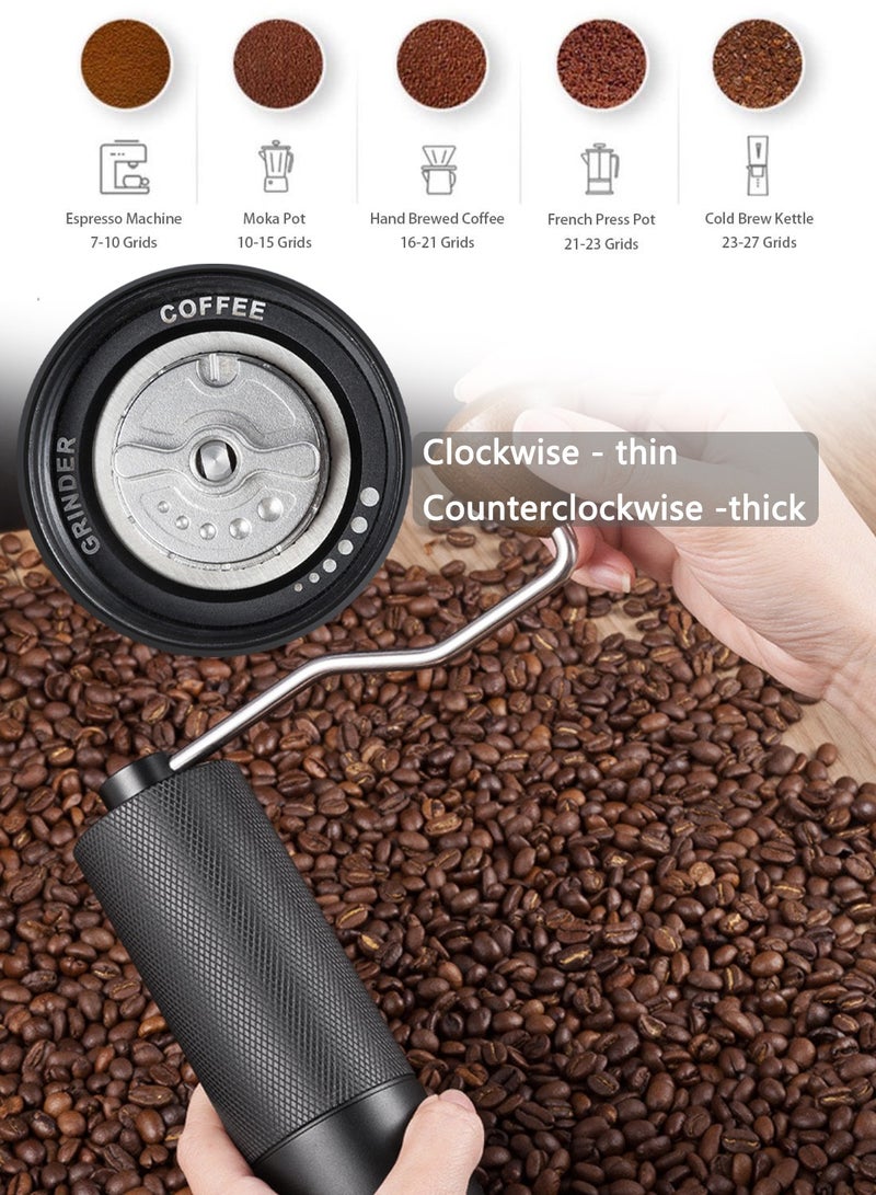 Manual Coffee Grinder with 5 Star Stainless Steel Burr Hand Coffee Grinder for French Press Mocha Espresso External Adjustable Design (Black)  - Image 5