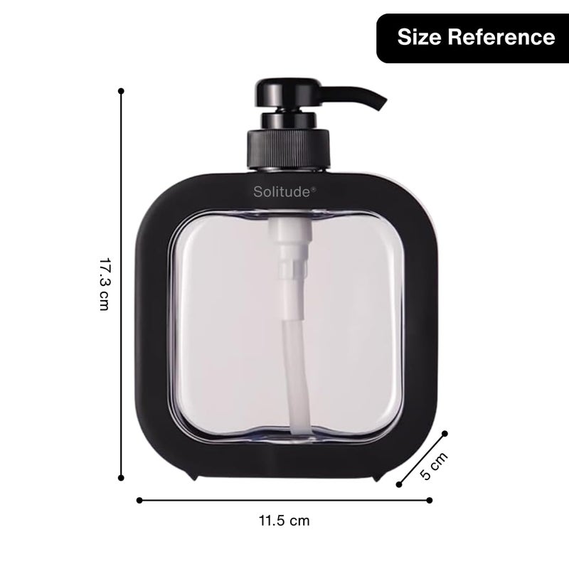 Solitude 2 Pieces Multipurpose Liquid Soap Refillable Plastic Dispenser Hand Wash, Dish Wash, Shampoo, Conditioner, Shower Gel Lotion for Bathroom and Kitchen - Image 3