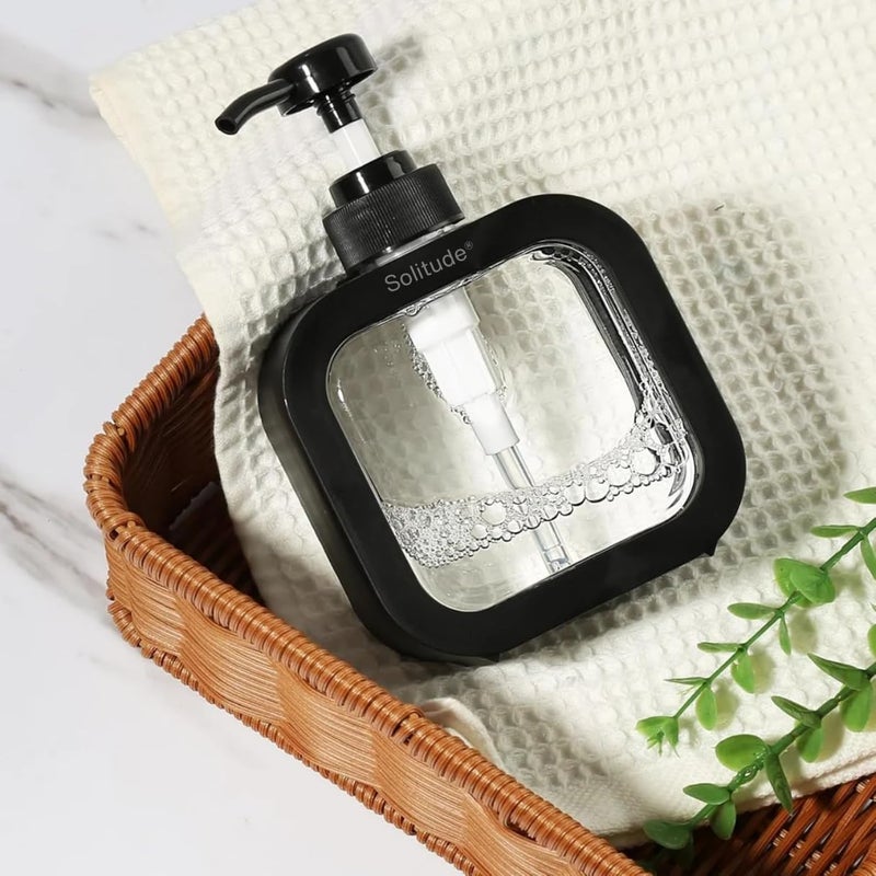 Solitude 2 Pieces Multipurpose Liquid Soap Refillable Plastic Dispenser Hand Wash, Dish Wash, Shampoo, Conditioner, Shower Gel Lotion for Bathroom and Kitchen - Image 2