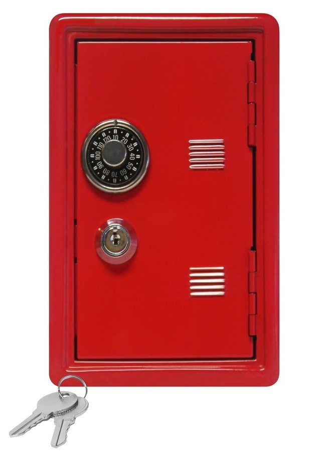 خزنة نقود معدنية من AORDEY مزودة بقفل ومفتاح برقم سري، صندوق توفير المال للأطفال، أفضل هدية للأولاد والبنات، مصنوعة من المعدن (أحمر) - Image 1