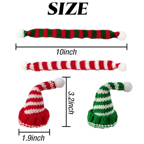YOOHUA 36PCS Mini Santa Hats Christmas Scarf Set Small Knit Hat Scarf for Crafts Dolls Knitted Ornaments Xmas Tree Accessory DIY Craft Art Toy Decorations - Image 5