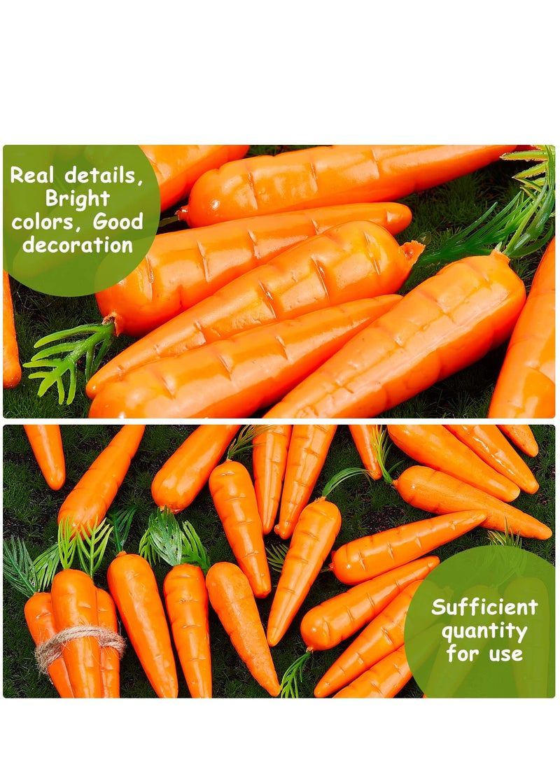 SYOSI 30Pcs Mini Easter Decor Carrots, Realistic Fake Fruit Lifelike Carrots, Simulation for Floral Arrangements Easter Home Kitchen Display Decor, 0.55 Inch, Made of Foam, Durable and Sturdy  - Image 5