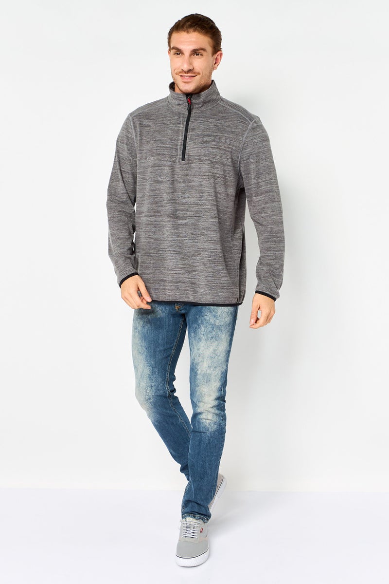 Avalanche Men Heather Long Sleeve Sweatshirt, Grey - Image 4