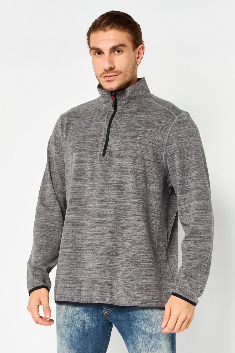 Avalanche Men Heather Long Sleeve Sweatshirt, Grey - Image 1