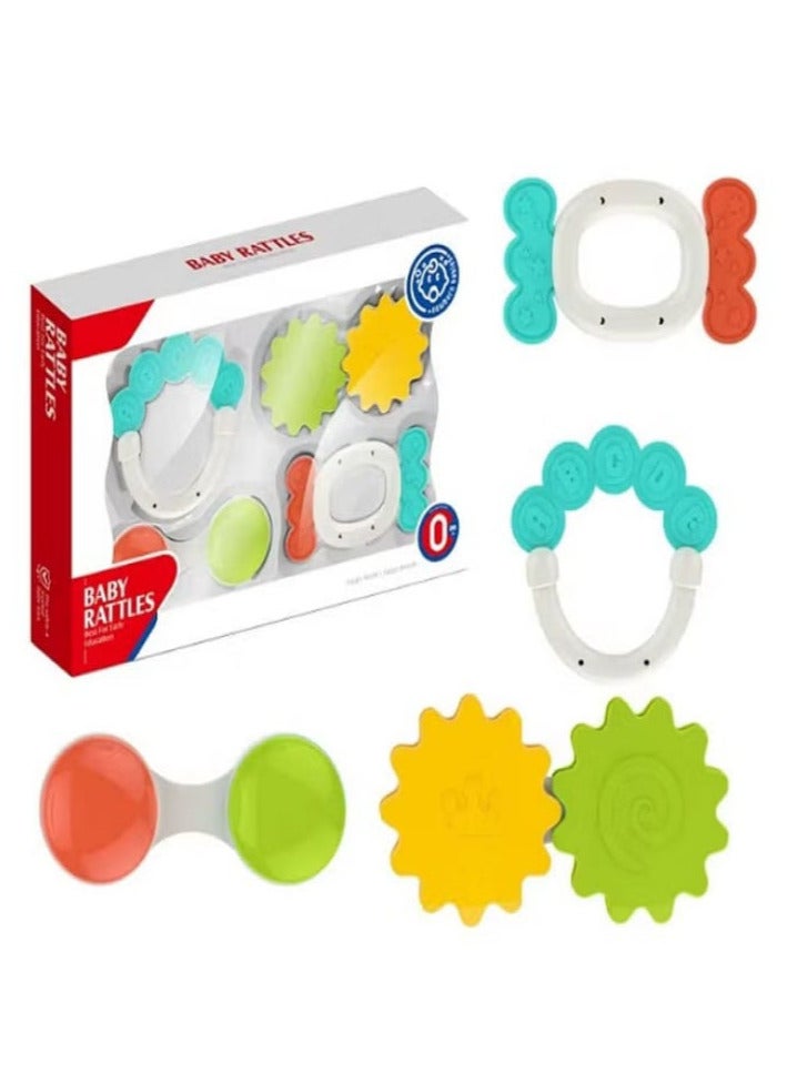 4pcs Silicone Hand Rattles Set - High Quality Sleeping Rattle Baby Toys for 0-24 Months - Image 1