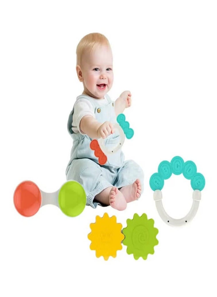 4pcs Silicone Hand Rattles Set - High Quality Sleeping Rattle Baby Toys for 0-24 Months - Image 5