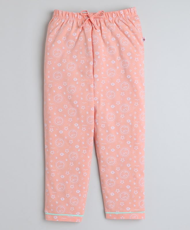 BUMZEE Peach Girls Full Sleeves Cotton Night Suit Age - 7-8 Years (Peb9185K-pch) - Image 5