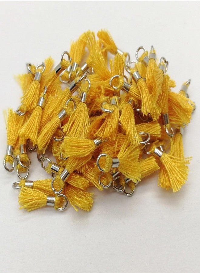 PAMIR TONG 200pcs Mini Tiny Tassels with Silver Jump Ring 13mm(1/2'') Short Cotton Thread Tassels for DIY Jewelry Making Accessories - Image 3