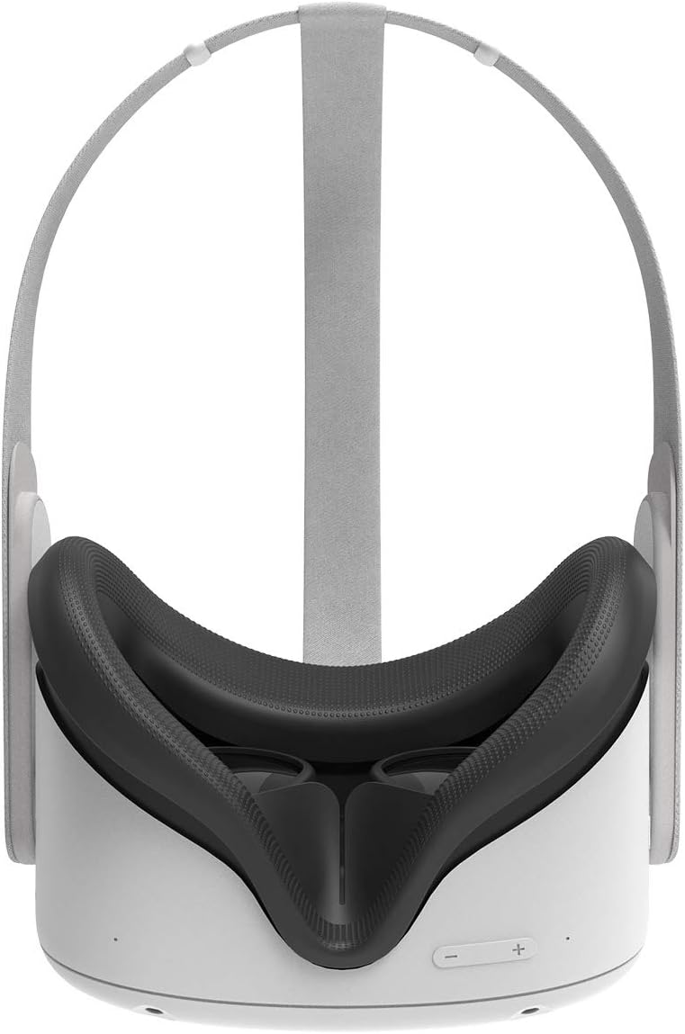 AMVR وسادة وجه بديلة متوافقة مع Oculus Quest 2، غطاء سيليكون، مقاوم للعرق وقابل للغسل ومضاد لتسرب الضوء، ملحقات قناع وجه VR (أسود، غطاء فقط) - Image 5