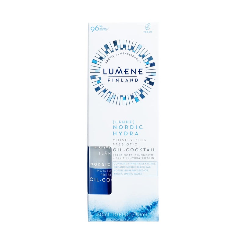Lumene Nordic Hydra Moisturizing Prebiotic Oil-Cocktail - Nurturing Bi-Phase Face Oil for Dehydrated Skin & Skin Barrier Repair - Essential Nordic Mix & Hydrating Oil for Dry Skin (30ml) - Image 2