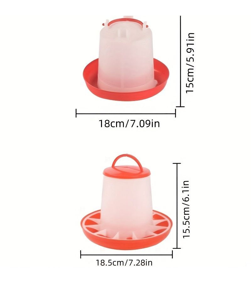 Double Pack Automatic Chicken Duck Goose Feeder Food Bowl Water Bowl Plastic Design - Image 2