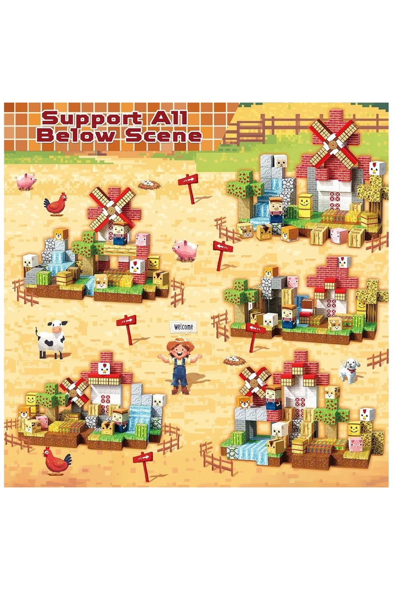 150 PCS Magnetic Blocks – Build Mine Magnet World & Creative Magnet Cubes Construction Set, STEM Sensory Toys for Kids, Boys & Girls Ages 3-10, Classroom & Birthday Gifts - Image 3