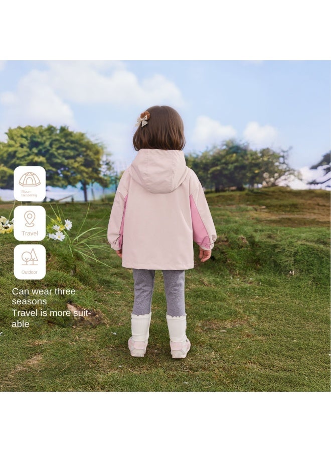 JELLYBABY 【العودة إلى الموسم الدراسي سترة مقاومة للماء بألوان متباينة】 جديد 25 سترة نسج خريفية للجنسين للرياضة والمشي لمسافات طويلة، مقاس وسط للأطفال - Image 5
