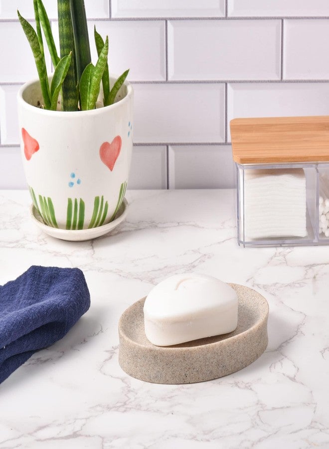 IMEEA Soap Dish Resin Soap Tray Soap Holder Sponge Hand Soap Dish Holder for Bathroom Shower Kitchen Sink Counter (Beige) - Image 3