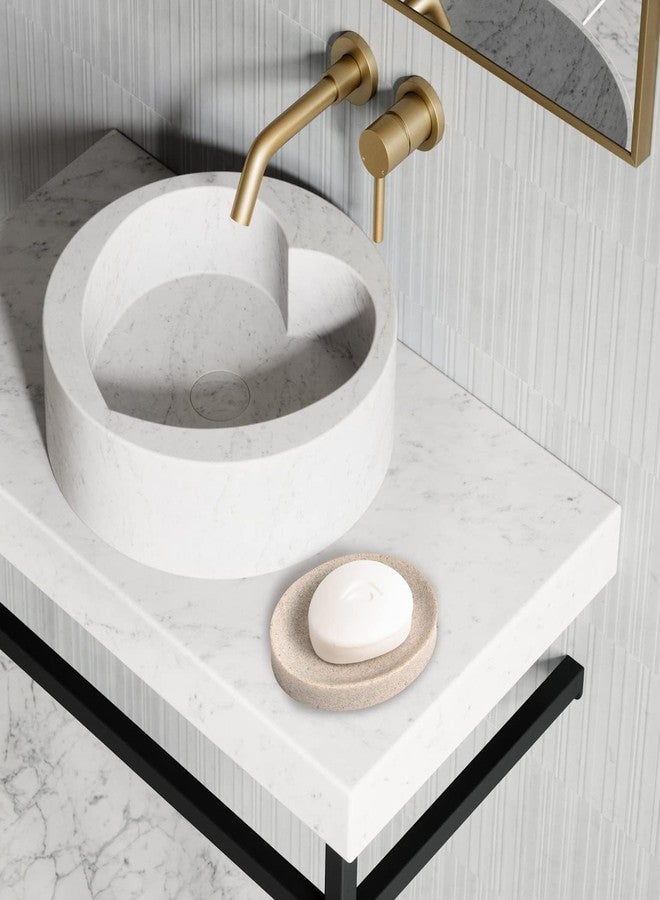 IMEEA Soap Dish Resin Soap Tray Soap Holder Sponge Hand Soap Dish Holder for Bathroom Shower Kitchen Sink Counter (Beige) - Image 4