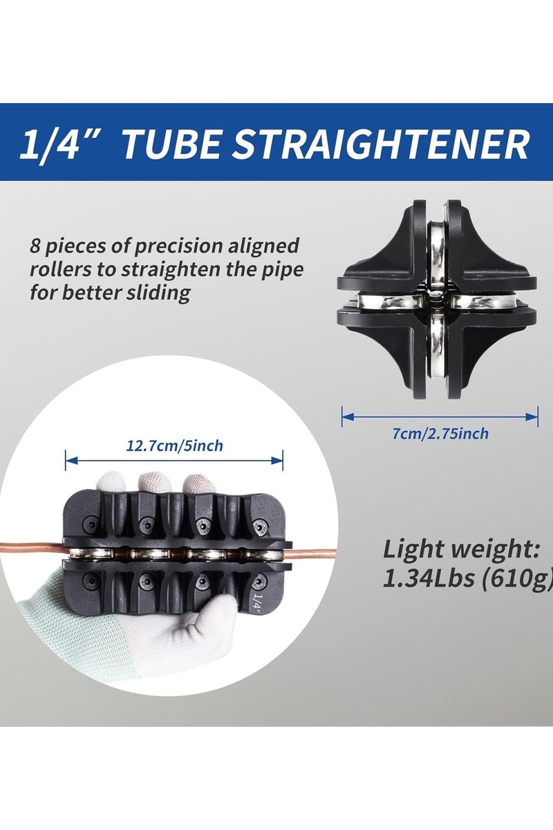 1/4 Inch Tubing Straightener, Handheld Brake Line Tube Straightening Tool for Fuel Line Copper Aluminum Steel Coils - Image 3