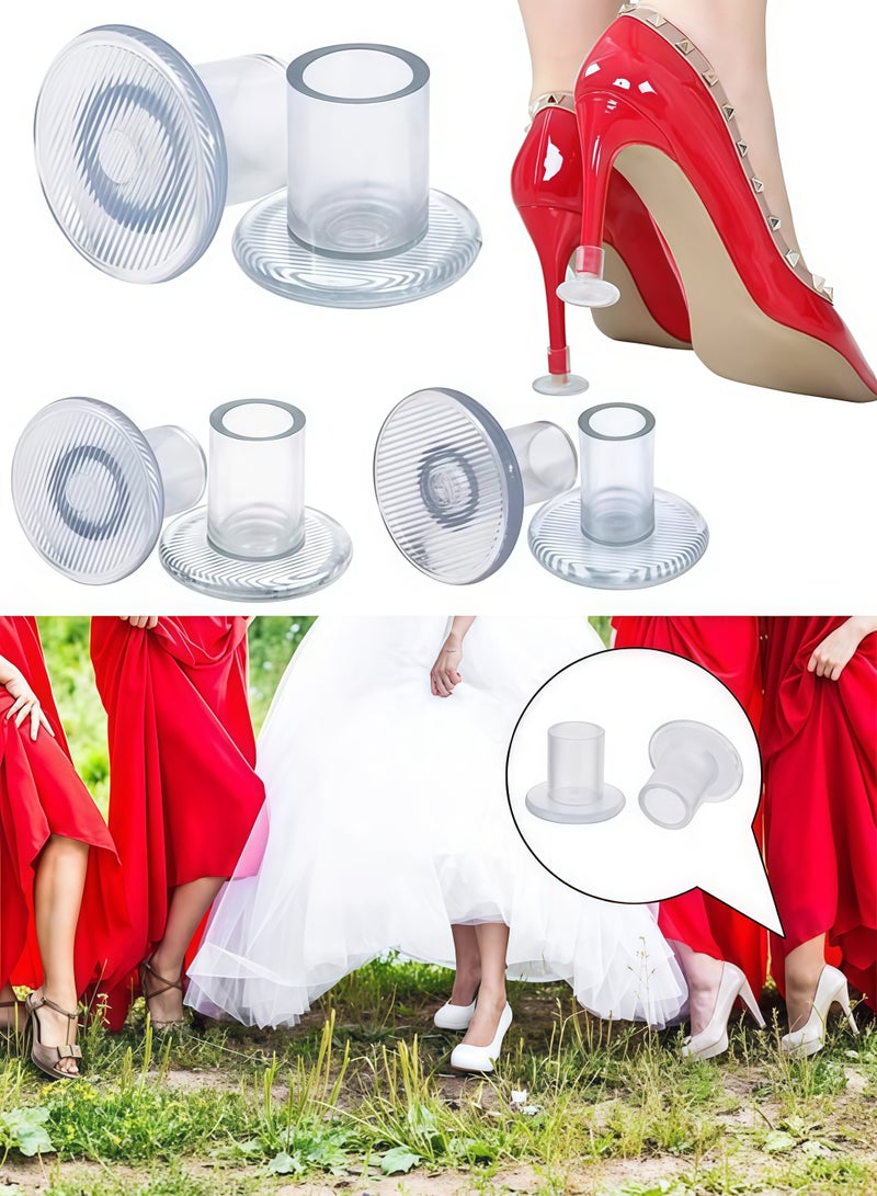 3 Pairs High Heel Protectors 3 Sizes Heel Stoppers Stiletto Caps Covers for Women Wedding Grass Gravel Wetlands Outdoor Events No Sinking - Image 1