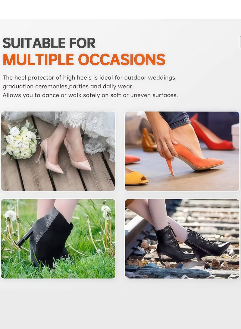 3 Pairs High Heel Protectors 3 Sizes Heel Stoppers Stiletto Caps Covers for Women Wedding Grass Gravel Wetlands Outdoor Events No Sinking - Image 5