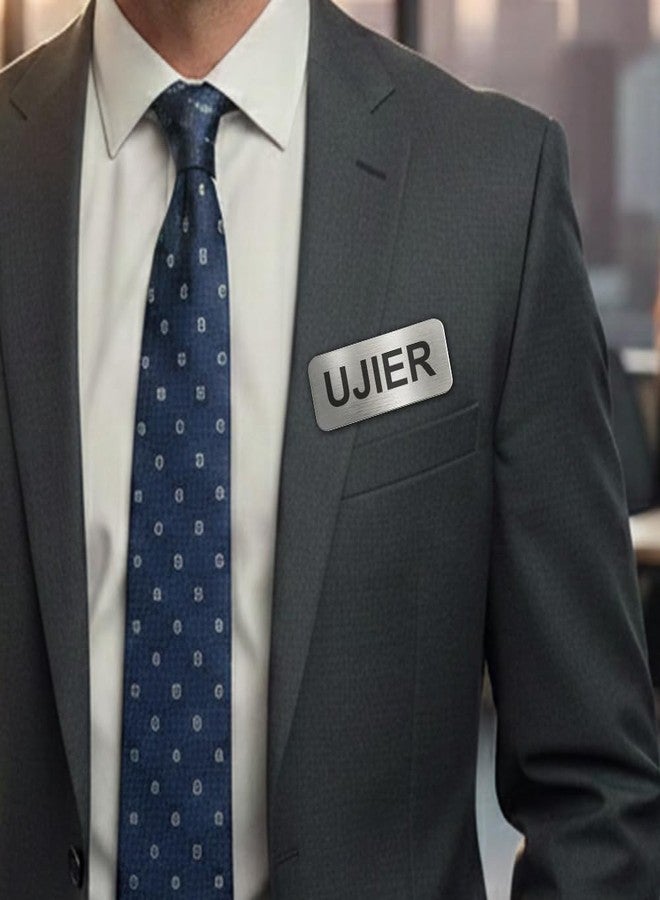 All Quality Badges Ujier 1 x 3 inches Name Tag, Silver (3 Pack) - Image 5
