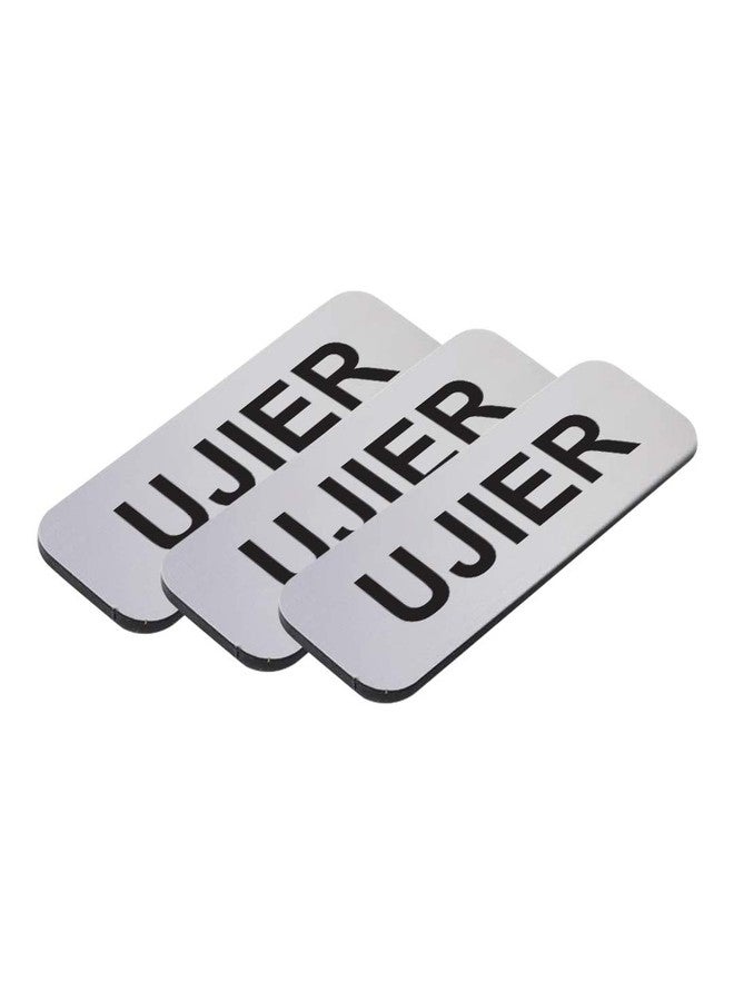 All Quality Badges Ujier 1 x 3 inches Name Tag, Silver (3 Pack) - Image 1