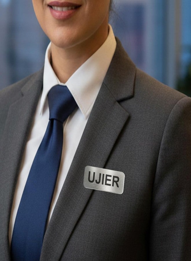 All Quality Badges Ujier 1 x 3 inches Name Tag, Silver (3 Pack) - Image 3