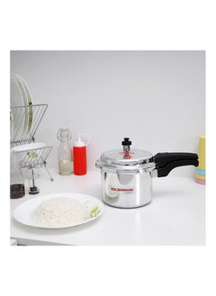 Olsenmark 5000ml Aluminium Pressure Cooker, 5L - High Quality Vent Valve - Anti Bulging Base - Heat Resistant Handle Silver  - Image 3