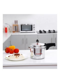 Olsenmark 5000ml Aluminium Pressure Cooker, 5L - High Quality Vent Valve - Anti Bulging Base - Heat Resistant Handle Silver  - Image 2