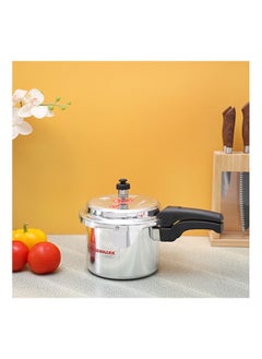 Olsenmark 5000ml Aluminium Pressure Cooker, 5L - High Quality Vent Valve - Anti Bulging Base - Heat Resistant Handle Silver  - Image 4