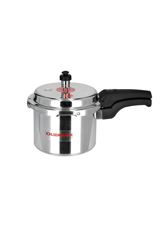 Olsenmark - 5000ml Aluminium Pressure Cooker, 5L - High Quality Vent Valve - Anti Bulging Base - Heat Resistant Handle Silver - Image 1