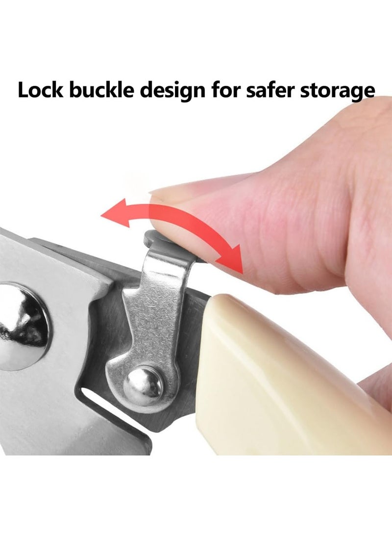 2 Pcs Garden Scissor, Secateurs & Pruning Scissors with Safety Locking Device, Bypass Pruners for Gardening Plants Flowers Fruits Branches, Ivory White - Image 5