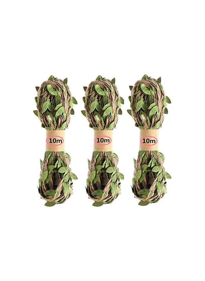 The Bros 10m Leaf Rope Natural Hessian Jute Twine Rope Burlap Ribbon DIY Craft Vintage for Home Wedding Party Decor  - Image 2