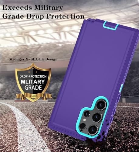 ONOLA Compatible with Samsung Galaxy S24 Ultra Case with HD Screen Protector, Heavy Duty Shockproof & Dropproof 3-Layer Cover Phone Case,PurpleSkyBlue - Image 5