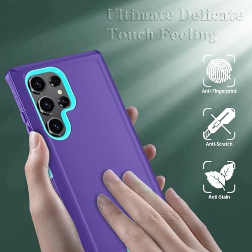 ONOLA Compatible with Samsung Galaxy S24 Ultra Case with HD Screen Protector, Heavy Duty Shockproof & Dropproof 3-Layer Cover Phone Case,PurpleSkyBlue - Image 4
