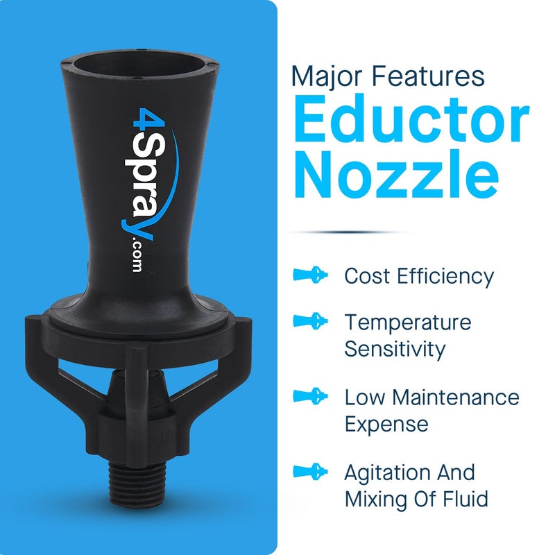 4SPRAY Eductor Nozzle - NPT Fluid Mixing Eductors - Glass Reinforced Polypropylene - 1/4 inch (5 Count) - Image 5