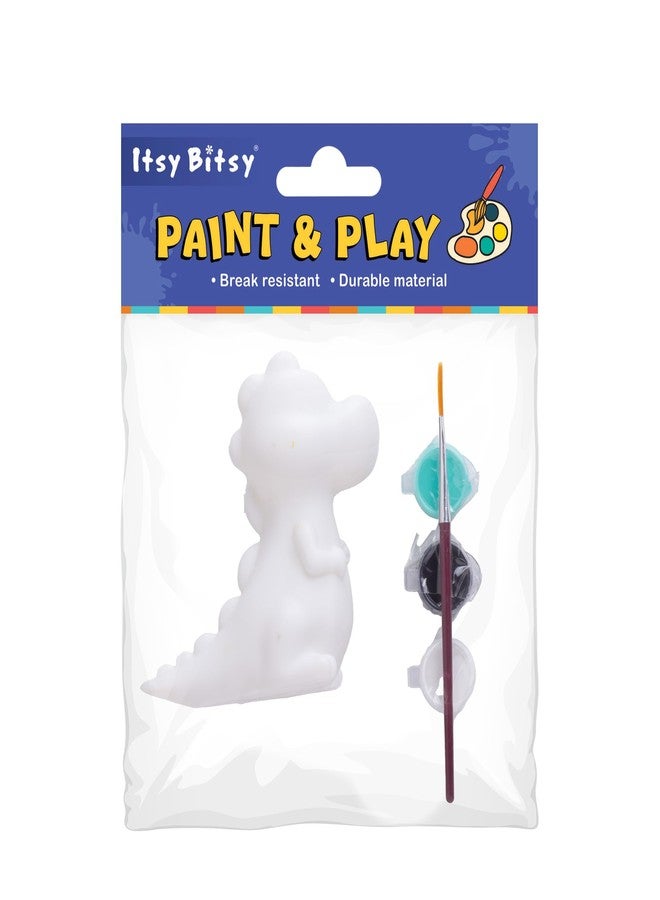 itsy-bitsy Itsy Bitsy Paint Buddy Create Your Own 3D Table Decor with Acrylic Paint and Brush Dino 4inch - Image 1
