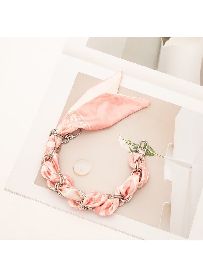 NIBEMINENT Beaded Phone Lanyard, Anti Lost Removable Wrist Strap, Rope Weaving Bracelet Pendant, Phone Keychain Lanyard, 7/Pink