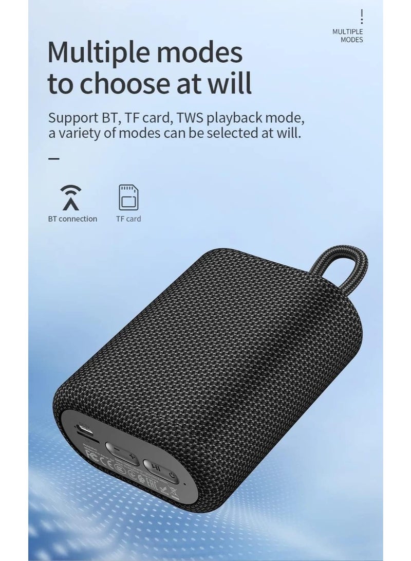 هوكو مكبر صوت صغير بتقنية البلوتوث مع ميكروفون - BS47، بطاقة FM/TF، قابل لإعادة الشحن بسعة 1200 مللي أمبير/ساعة - Image 5