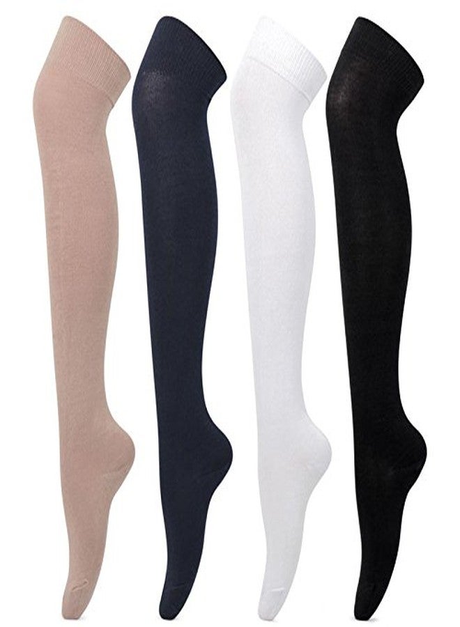 Bonjour Girls Multicolour Knee High Cotton 4 Pair Socks_BRO578A-04-PO4 - Image 1