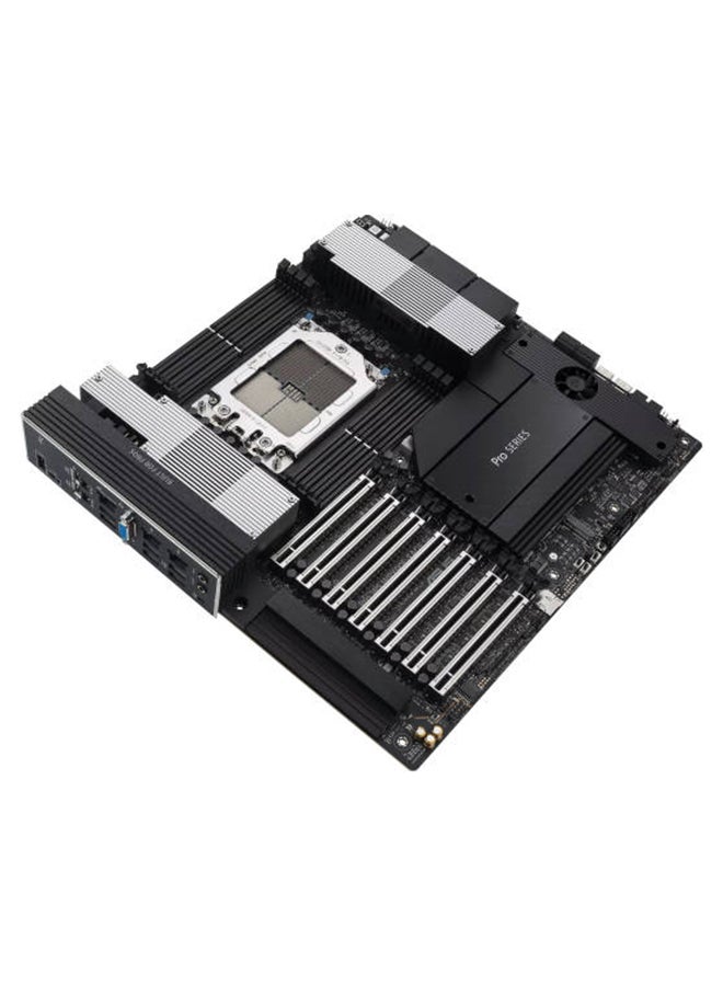 ASUS Pro WS TRX50-SAGE Wi-Fi Motherboard, AMD sTR5 Socket, Supports AMD Ryzen™ Threadripper™ PRO 7000 WX-Series & Ryzen™ 7000 Series, PCIe 5.0 x16, 10Gb Ethernet, Wi-Fi 7, DDR5 ECC Registered Memory (Up to 1TB), 3 M.2 Slots, SATA 6Gb/s, Intel 2.5Gb Ethernet, Dual 8-Pin Power Connectors, Dual PCIe 5.0 x16, USB 20Gbps, Active VRM Cooling, IPMI Support, CEB Form Factor | 90MB1FZ0-M0EAY0 Grey, Black - Image 4