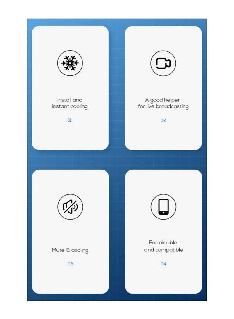 ميمو MEMO DL22 مروحة تبريد الهاتف المحمول، مبرد تبريد RGB، أضواء RGB قابلة للتعديل، غرفة تبريد محمولة أشباه الموصلات، مشعاع هاتف USB لجميع الهواتف الذكية، مشبك خلفي، مبرد الهاتف الخليوي، مبرد بدون ضوضاء، أبيض - Image 4