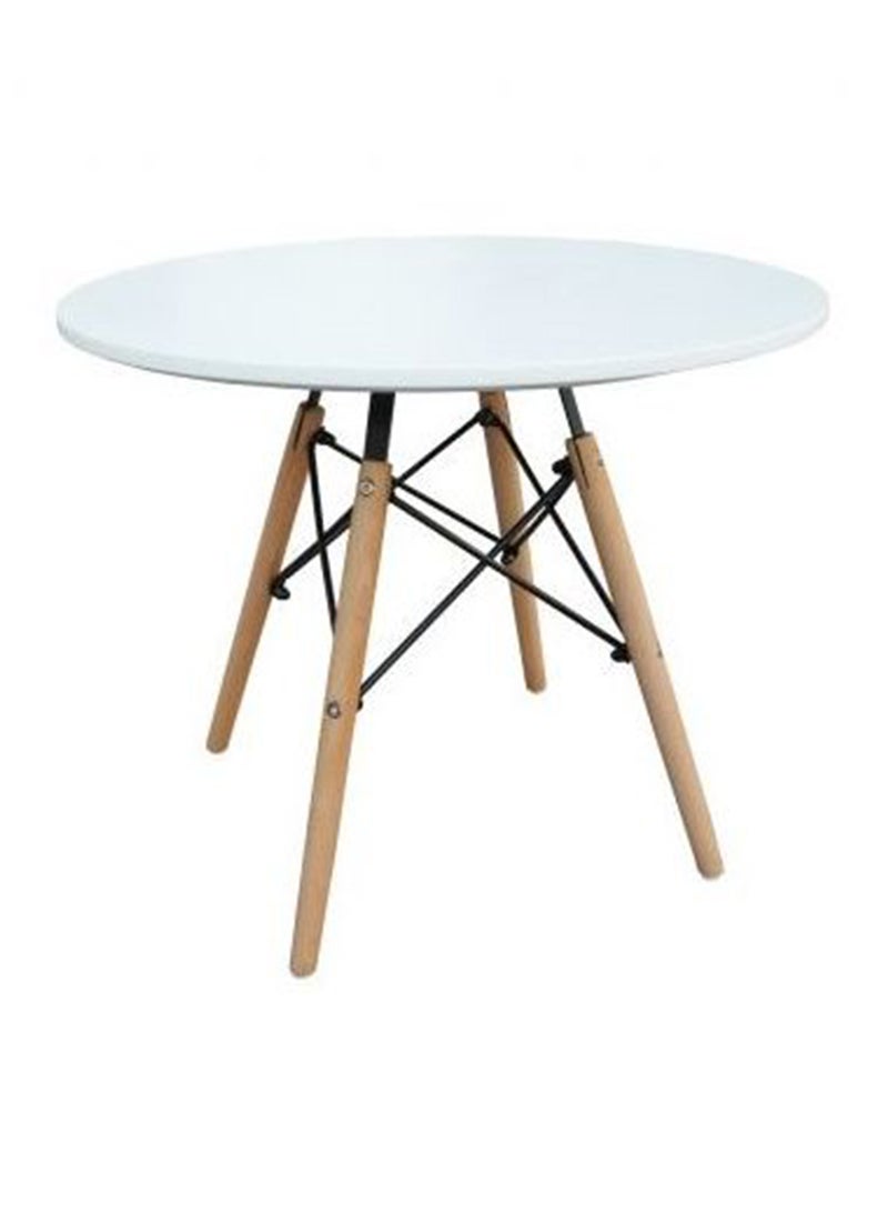 Mahmayi TJ HYB01 60DIA Wooden Coffee Table White - Image 1