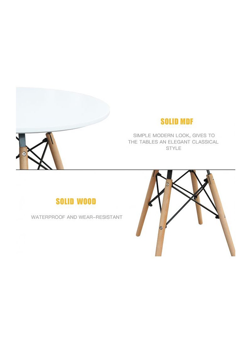 Mahmayi TJ HYB01 60DIA Wooden Coffee Table White - Image 2