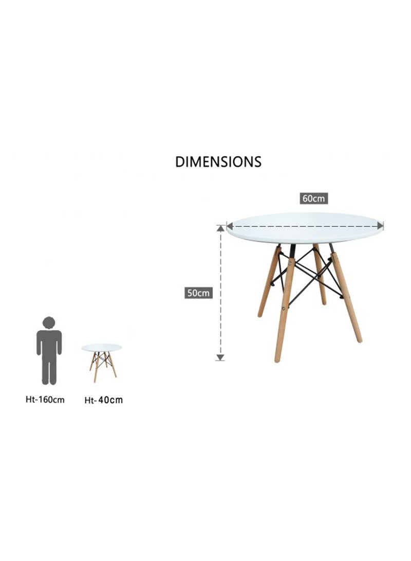 Mahmayi TJ HYB01 60DIA Wooden Coffee Table White - Image 4