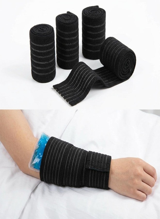 JFRHUDS 4Pcs Ice Pack Straps,Elastic Fastening Bands,Cold Hot Therapy Belt - Image 1