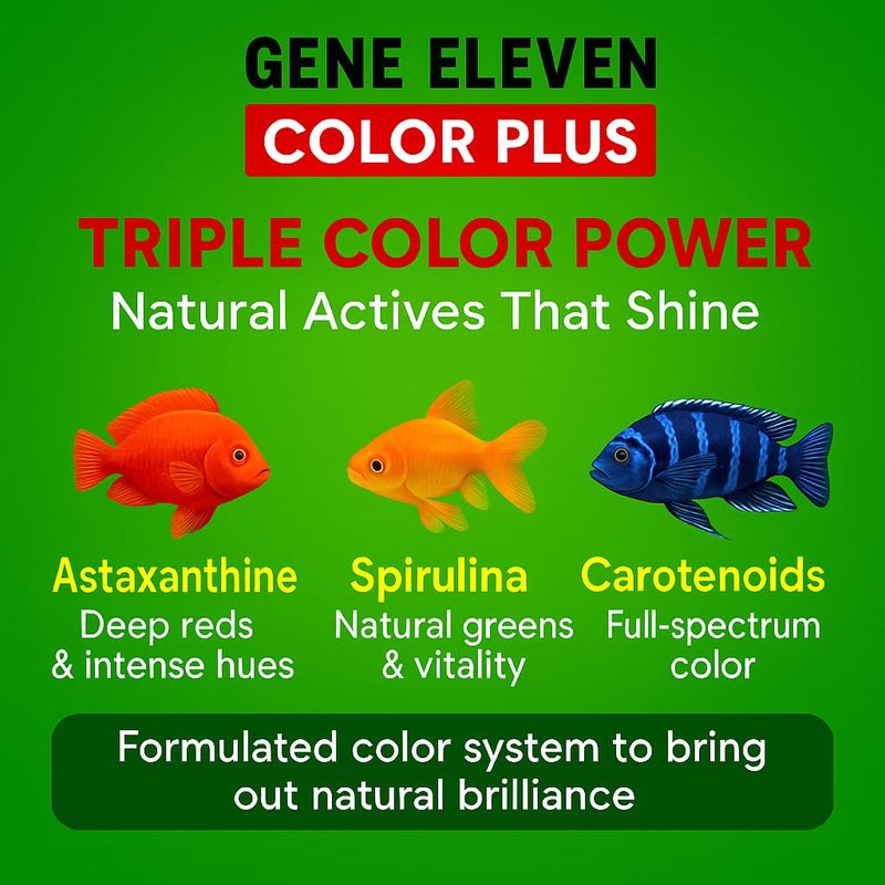 VAYINATO® Aquatic Remedies Gene Eleven Colour Plus Fish Food, 100G | Natural Multi-Color Enhancing Fish Feed by Petzlifeworld - Image 3
