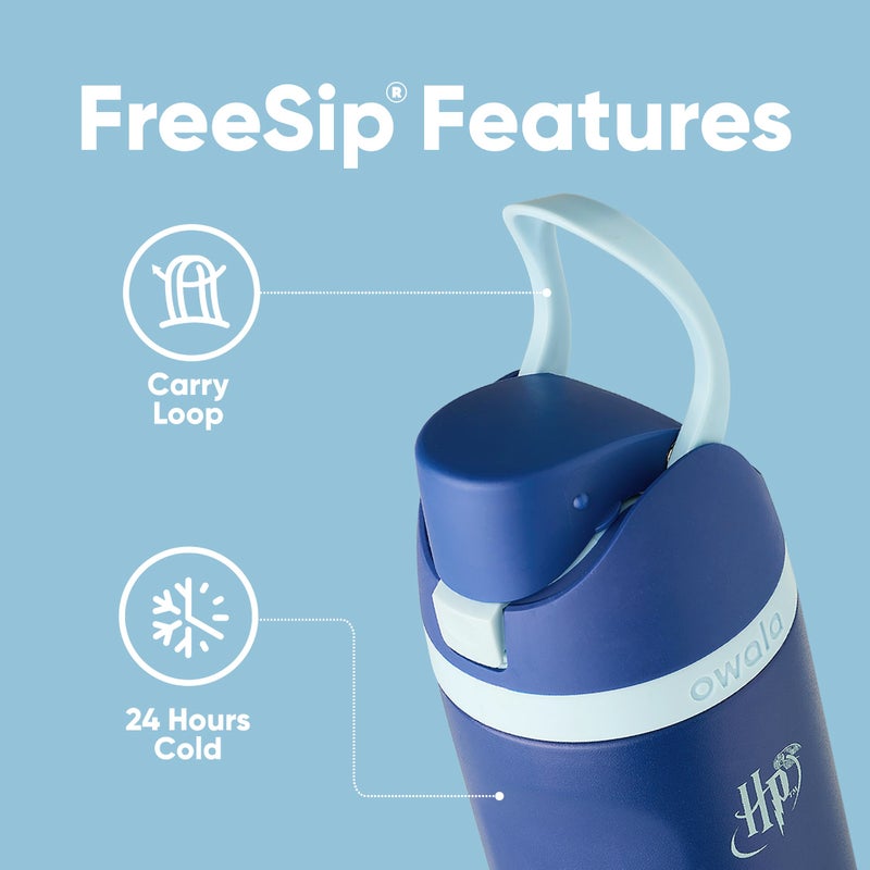 Owala Harry Potter FreeSip Insulated Stainless Steel Water Bottle with Straw, BPA-Free Sports Water Bottle, Great for Travel, 24 Oz, Ravenclaw - Image 2